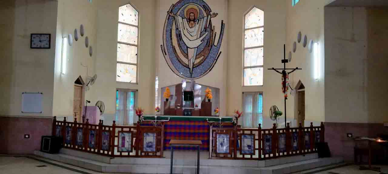 altar of Our Lady of Lourdes Church Saligramapuram